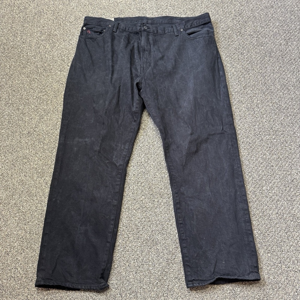 Polo Ralph Lauren Hampton Jeans Mens 44Bx30 Black Cotton Denim Straight Relaxed